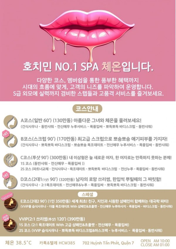 베트남 호치민 체온스파 스파 마사지 불건마 퇴폐 vitetnam hochiminh hcm cheonspa spa massage