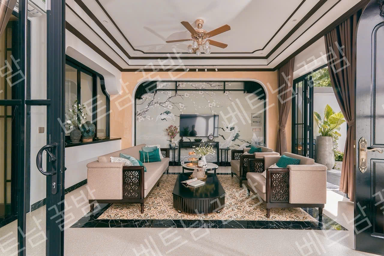 岘港泳池别墅室内 da nang pool villa have 5 room